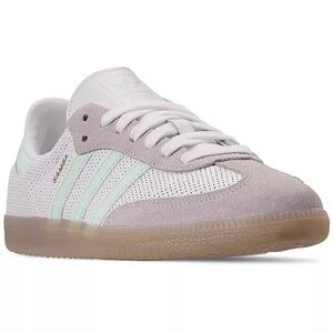 Adidas Samba Women's 8 fit 8.5 sneakers Cloud White Ice Mint Green CG6108 Suede